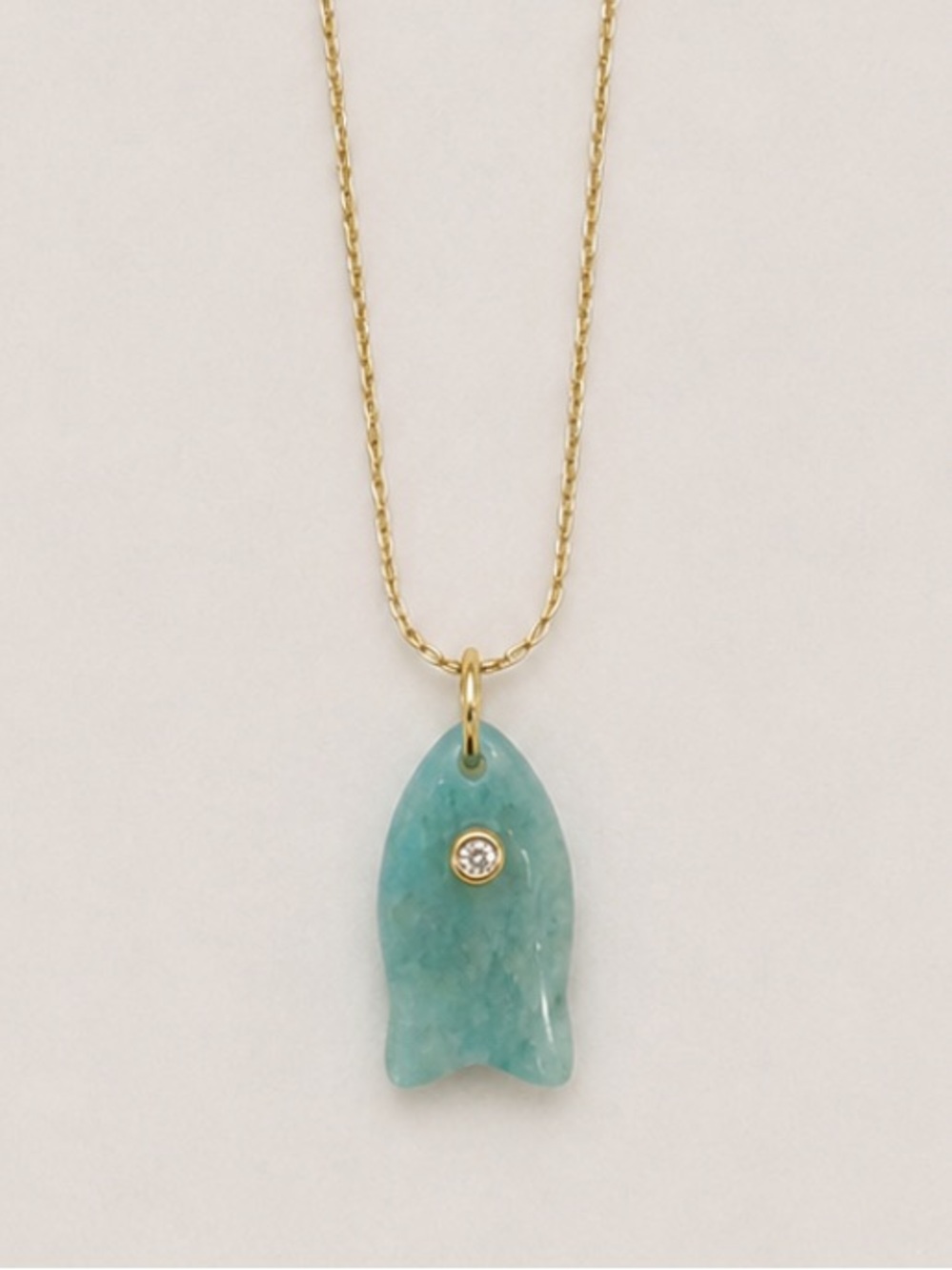 New! Coastal Colorful Seafoam Green Fish Sardine Pendant Necklace NWOT 5042
